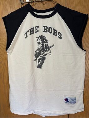 Champion XL  Bob Marley Black & White 'The Bobs' Sleeveless Raglan Tee vintage